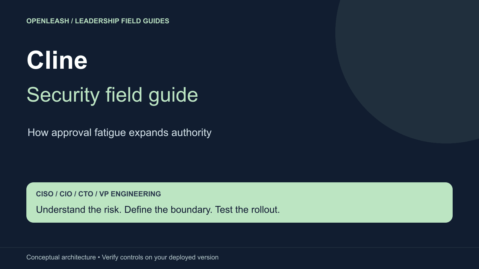 Cline security field guide for enterprise leaders