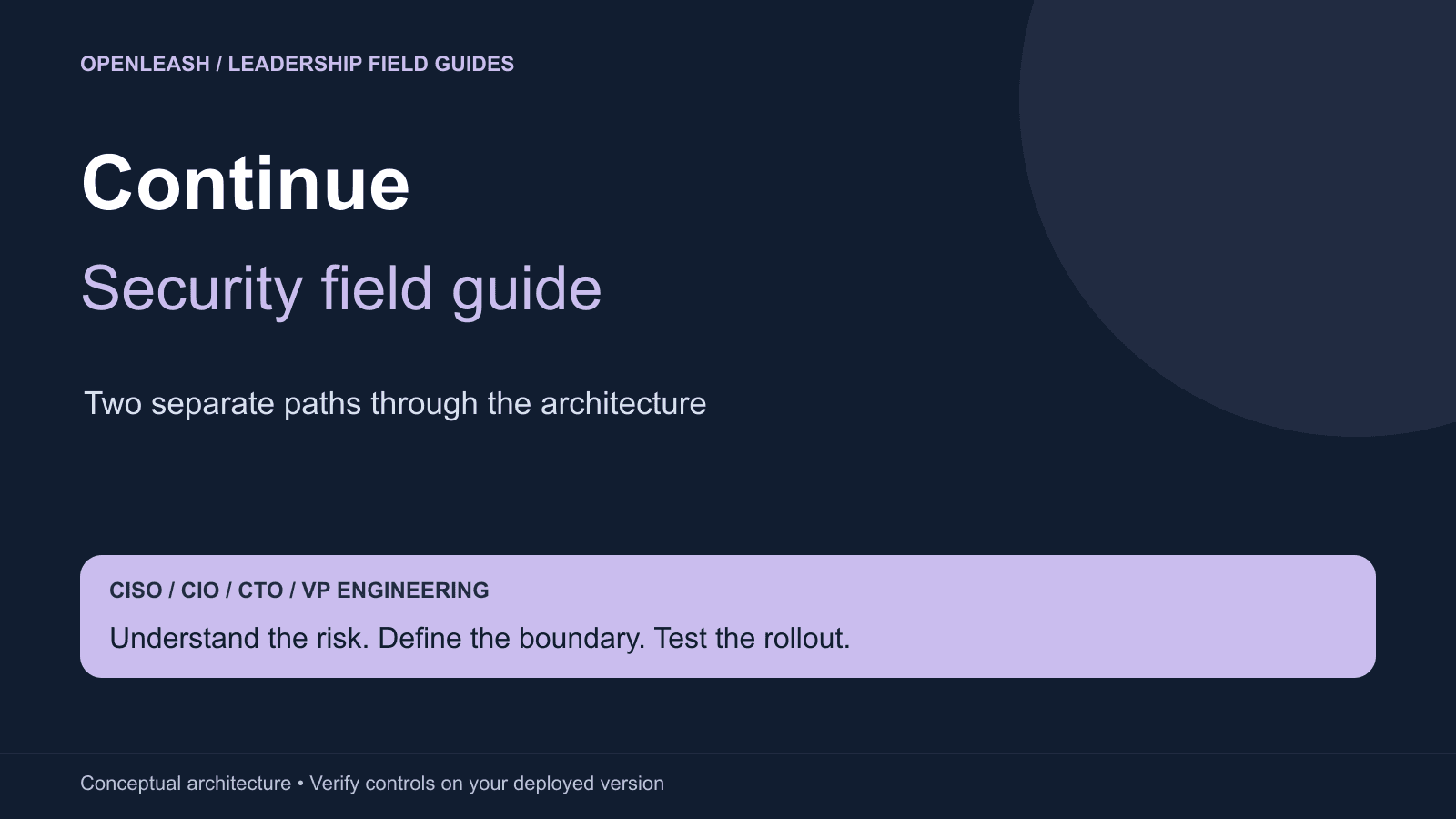 Continue security field guide for enterprise leaders