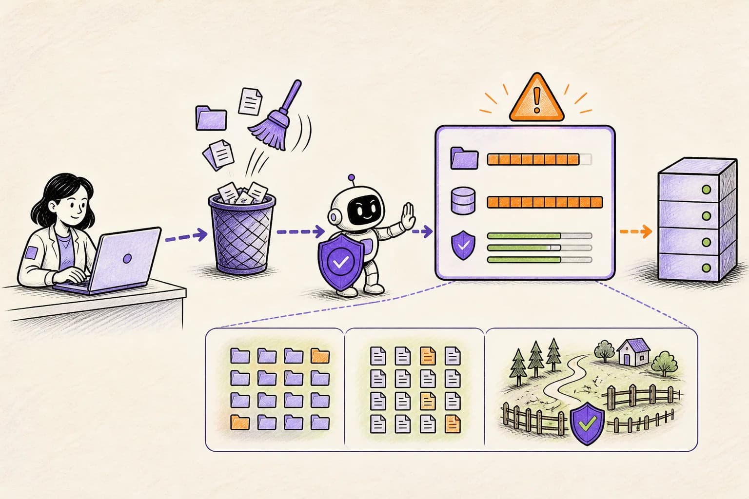 A Leash checkpoint stopping a cleanup after estimating an unexpectedly large deletion scope