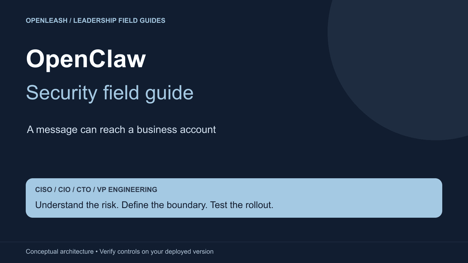 OpenClaw security field guide for enterprise leaders