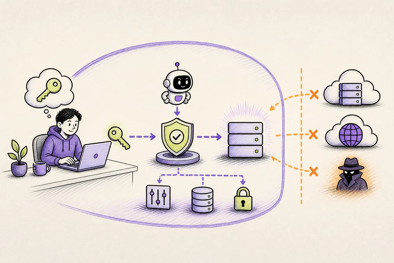 A personal AI agent using a user-owned model key through a local Leash safety layer