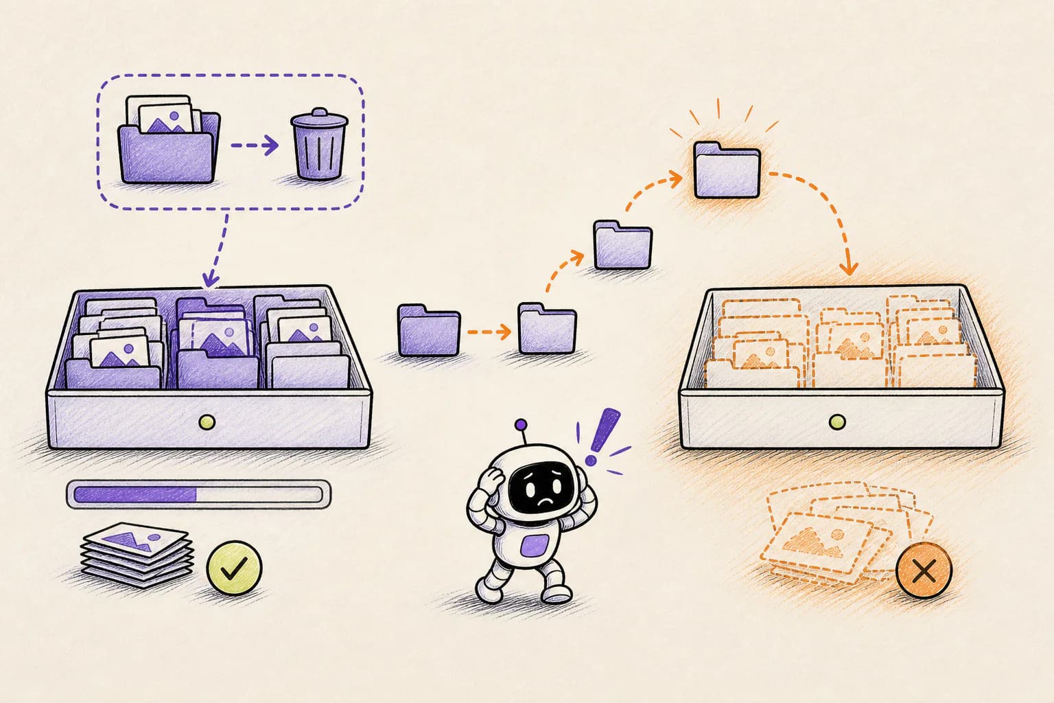 A recursive delete aimed at a child folder resolving instead to its parent image archive