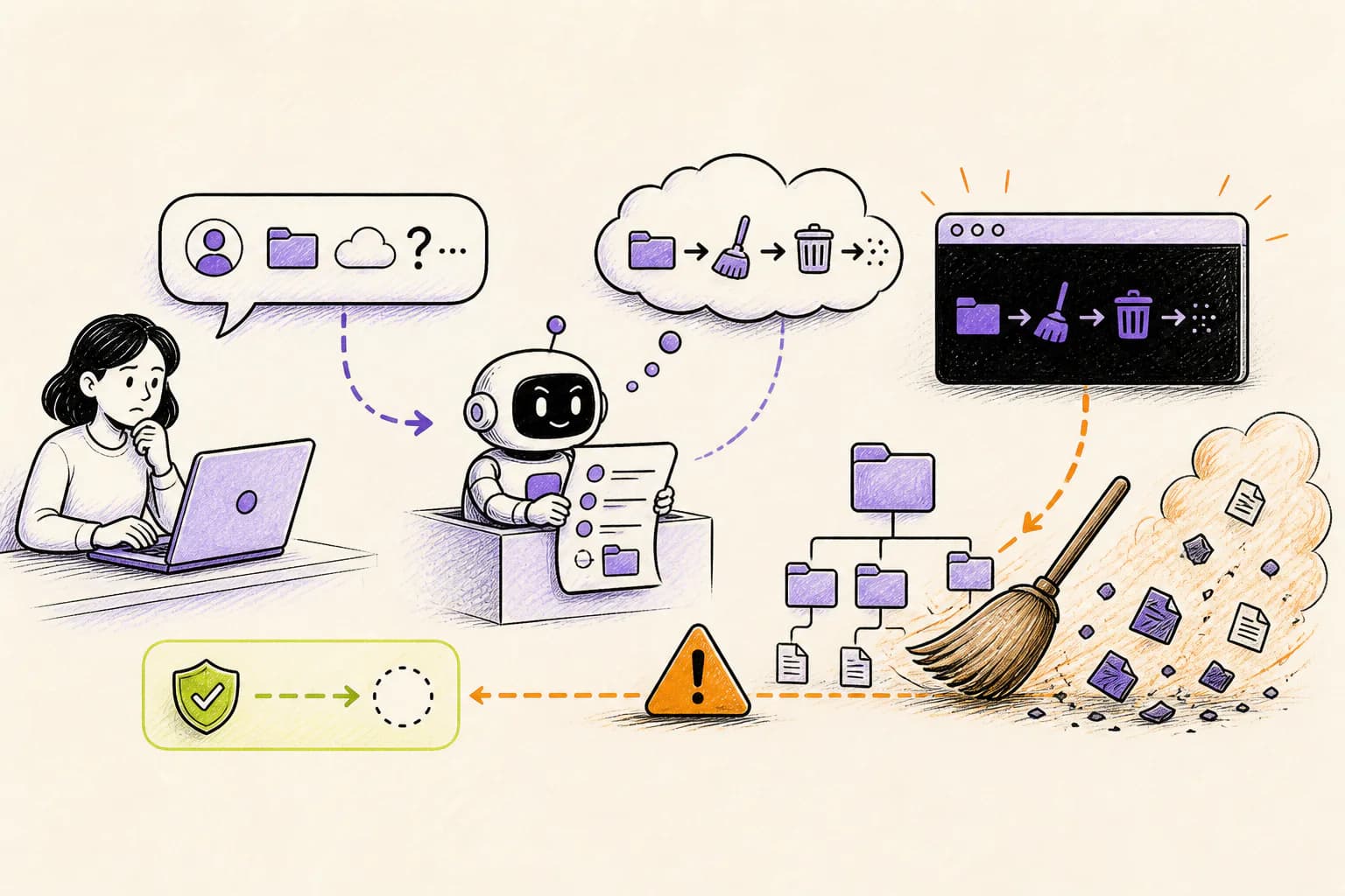 Conversation text being parsed as a shell command that recursively deletes a software project